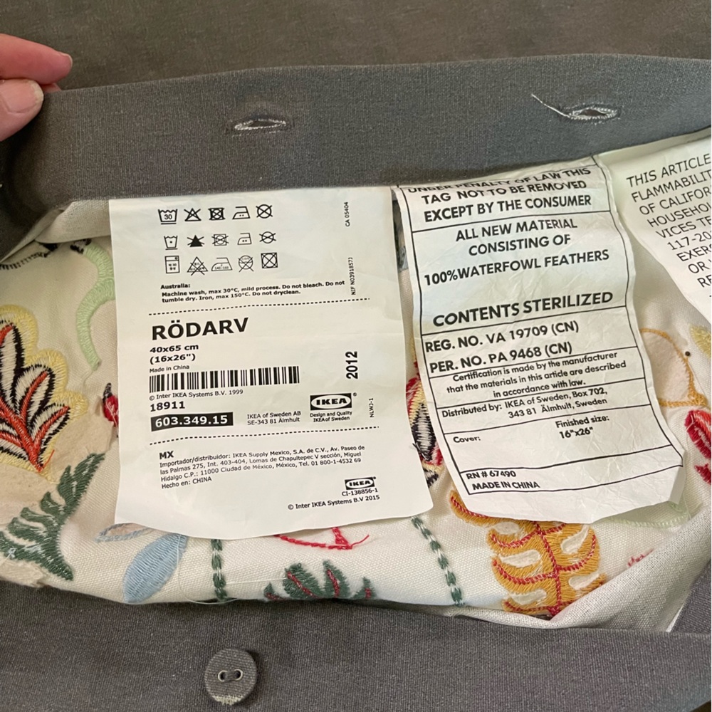 Ikea Rodarv Colorful Embroidered Throw Pillow Cover - Picture 4 of 4